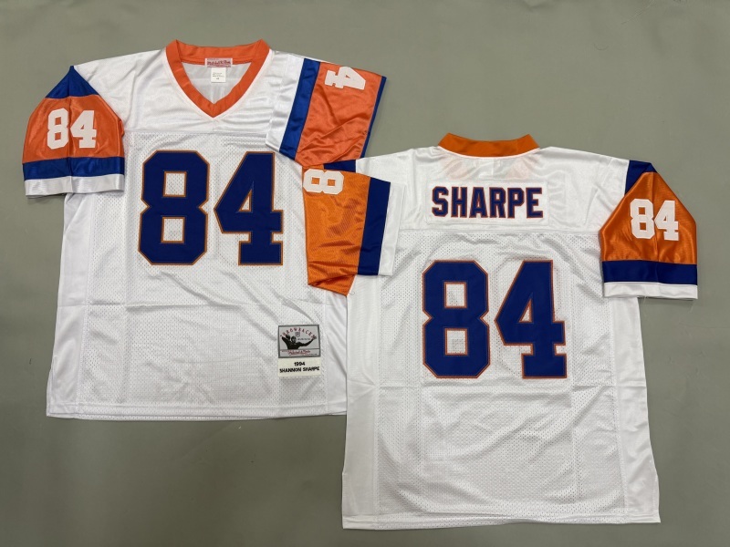 Men 2025 Denver Broncos #84 Sharpe white Throwback Limited NFL Jersey style 001->denver broncos->NFL Jersey